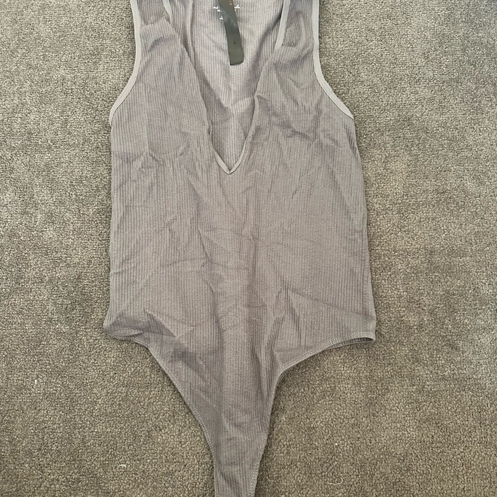 Urban Outfitters Deep VNeck Ribbed Tank Top Bodysuit
